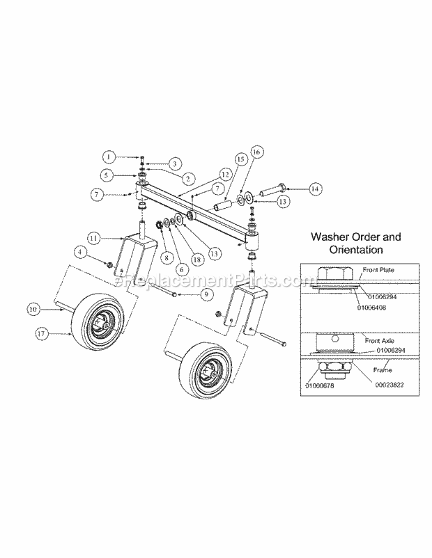 Front Caster Assembly Diagram and Parts List for M48-KHS 53AB5B5M750 Cub Cadet Sprayer